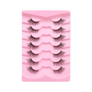 Natural Lashes Wispy Lashes Natural Look False Eyelashes Natural Flared Eyelashes False Eye Lashes Soft Fluffy Lashes 7 Pairs 6mm Gradual 13mm Cat's Eye Transparent Stem Eye Tail Elongated Half Eye Na