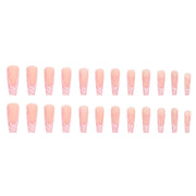 Heart Stripe Fake Nails